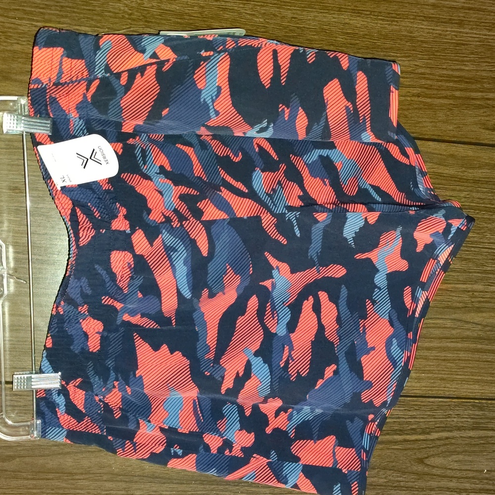 Xersion Orange and Navy Patterned Shorts